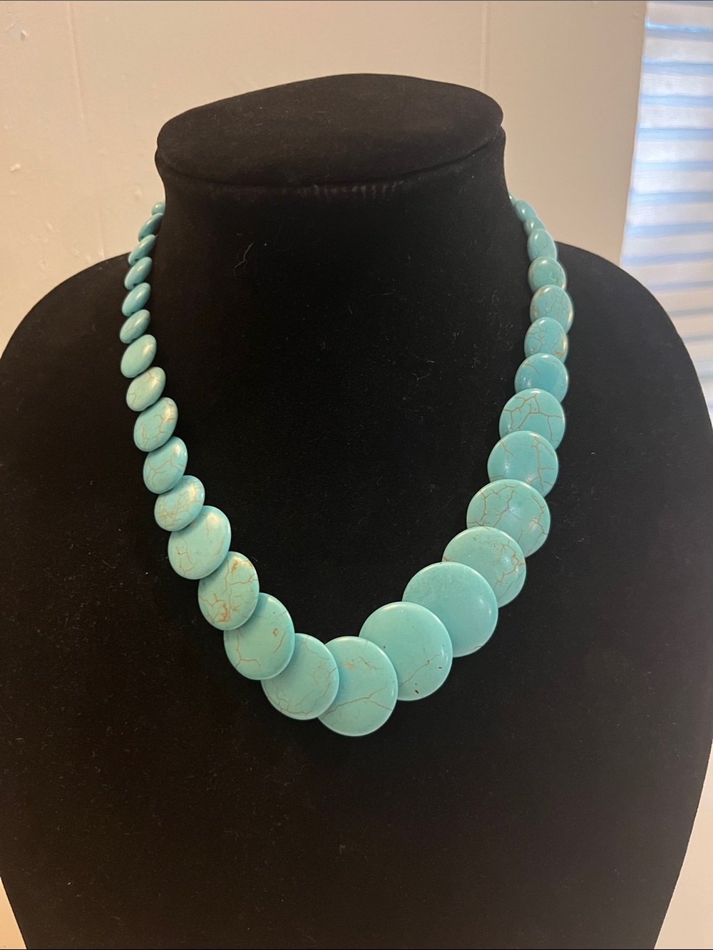 Turquoise Disc Statement Necklace - Women Jewelry